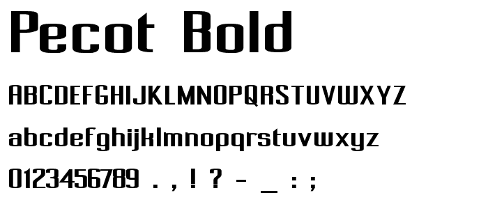 Pecot Bold font